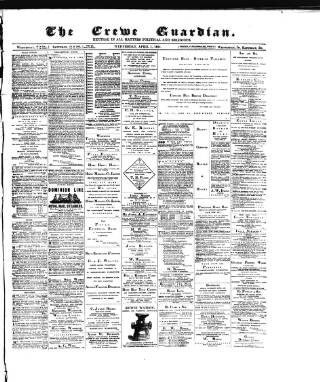 cover page of Crewe Guardian published on April 1, 1891