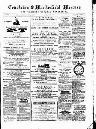 cover page of Congleton & Macclesfield Mercury published on June 13, 1885