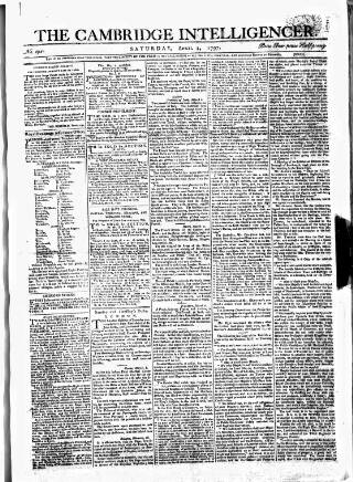 cover page of Cambridge Intelligencer published on April 1, 1797