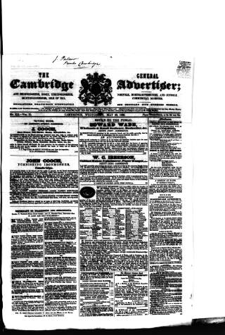 cover page of Cambridge General Advertiser published on May 22, 1839