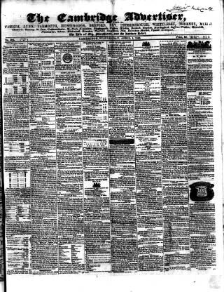 cover page of Cambridge General Advertiser published on April 1, 1846