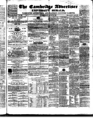 cover page of Cambridge General Advertiser published on June 13, 1849