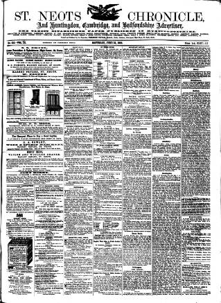 cover page of St. Neots Chronicle and Advertiser published on June 13, 1863