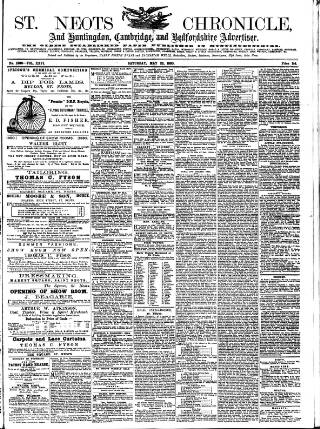 cover page of St. Neots Chronicle and Advertiser published on May 22, 1880