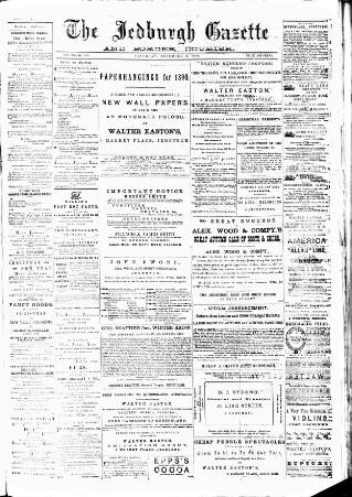 cover page of Jedburgh Gazette published on December 13, 1890