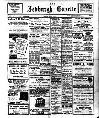 cover page of Jedburgh Gazette published on April 1, 1955