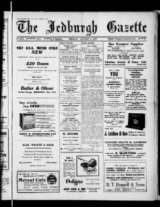 cover page of Jedburgh Gazette published on August 2, 1957