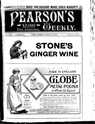 cover page of Pearson's Weekly published on August 2, 1913