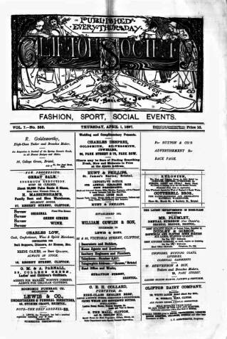 cover page of Clifton Society published on April 1, 1897