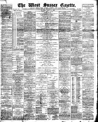 cover page of West Sussex Gazette published on April 1, 1897