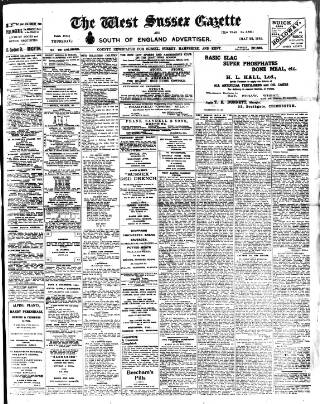 cover page of West Sussex Gazette published on May 22, 1924