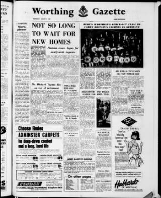 cover page of Worthing Gazette published on August 2, 1967