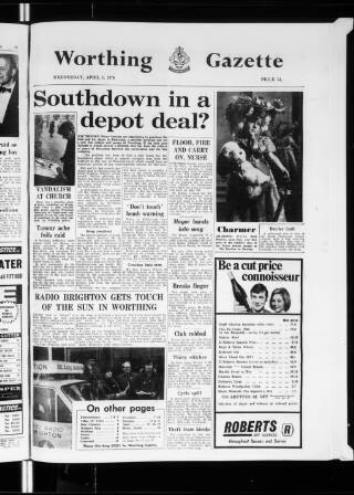 cover page of Worthing Gazette published on April 1, 1970