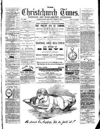 cover page of Christchurch Times published on August 2, 1890