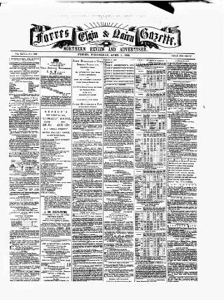 cover page of Forres Elgin and Nairn Gazette published on April 1, 1885