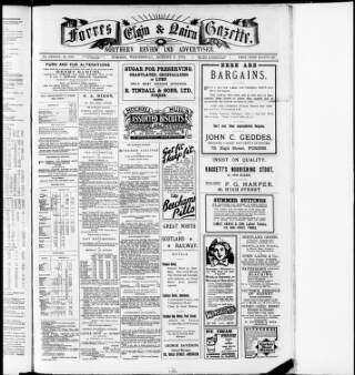 cover page of Forres Elgin and Nairn Gazette, Northern Review and Advertiser published on August 2, 1922