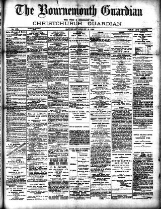 cover page of Bournemouth Guardian published on August 2, 1890