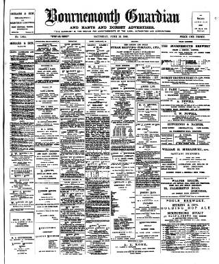 cover page of Bournemouth Guardian published on June 13, 1903