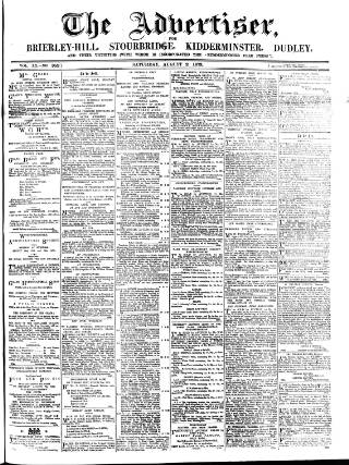 cover page of County Advertiser & Herald for Staffordshire and Worcestershire published on August 2, 1873