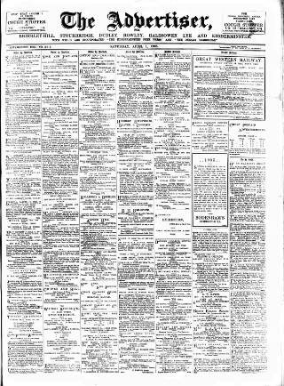 cover page of County Advertiser & Herald for Staffordshire and Worcestershire published on April 1, 1905
