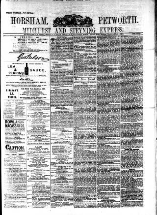 cover page of Horsham, Petworth, Midhurst and Steyning Express published on April 1, 1879
