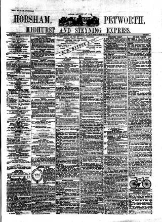 cover page of Horsham, Petworth, Midhurst and Steyning Express published on May 22, 1894