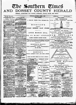 cover page of Southern Times and Dorset County Herald published on April 1, 1893