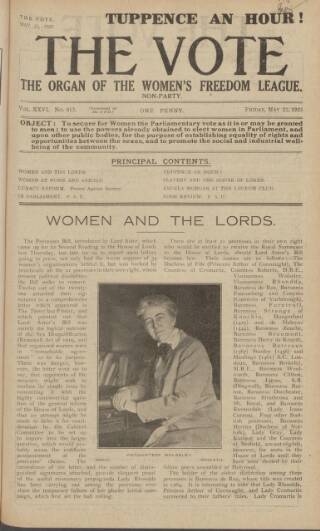 cover page of Vote published on May 22, 1925
