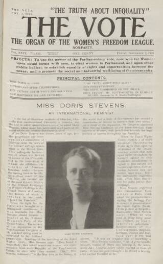 cover page of Vote published on November 2, 1928