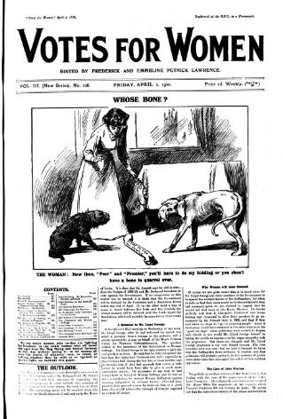 cover page of Votes for Women published on April 1, 1910