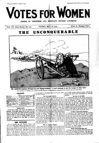 cover page of Votes for Women published on May 22, 1914