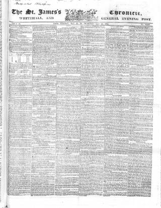 cover page of Saint James's Chronicle published on May 22, 1845