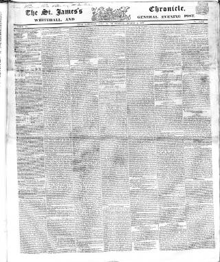 cover page of Saint James's Chronicle published on August 2, 1853