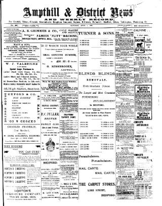 cover page of Ampthill & District News published on April 1, 1899
