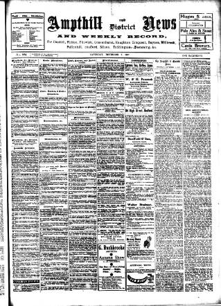cover page of Ampthill & District News published on November 2, 1907