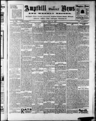 cover page of Ampthill & District News published on May 22, 1915