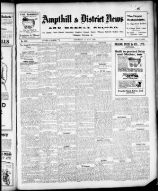 cover page of Ampthill & District News published on May 22, 1926