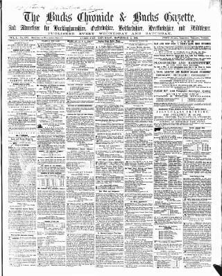 cover page of Bucks Chronicle and Bucks Gazette published on November 2, 1861