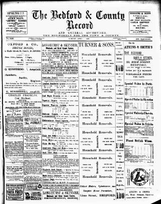 cover page of Bedford Record published on April 1, 1902
