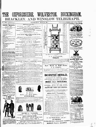cover page of Oxfordshire Telegraph published on May 22, 1861