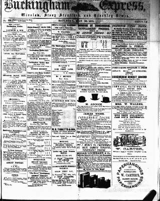 cover page of Buckingham Express published on May 22, 1875