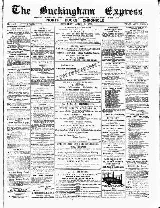 cover page of Buckingham Express published on April 1, 1893