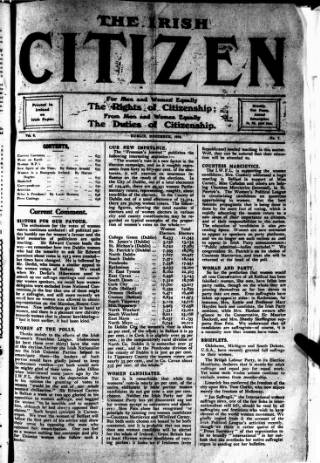 cover page of Irish Citizen published on December 7, 1918