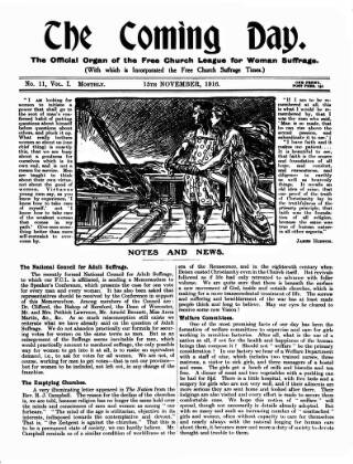 cover page of Free Church Suffrage Times published on November 15, 1916
