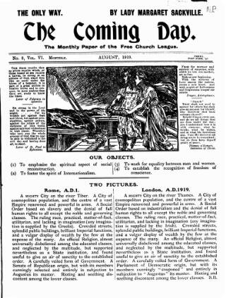 cover page of Free Church Suffrage Times published on August 15, 1919