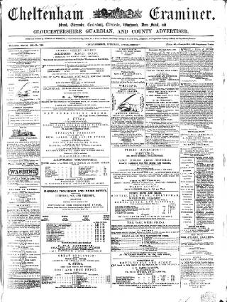 cover page of Cheltenham Examiner published on May 22, 1861
