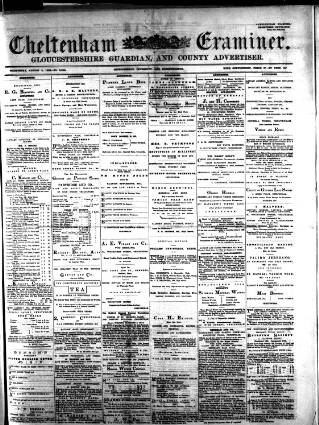 cover page of Cheltenham Examiner published on August 2, 1882
