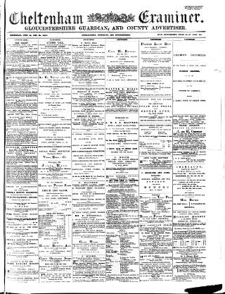 cover page of Cheltenham Examiner published on June 13, 1883