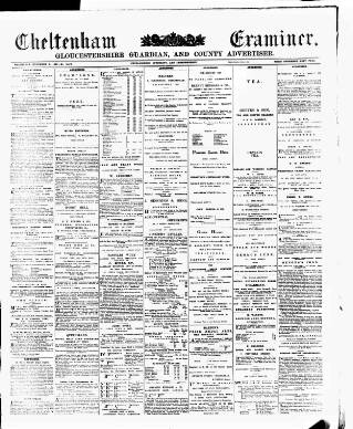 cover page of Cheltenham Examiner published on November 2, 1887
