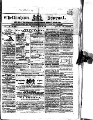 cover page of Cheltenham Journal and Gloucestershire Fashionable Weekly Gazette published on May 22, 1837